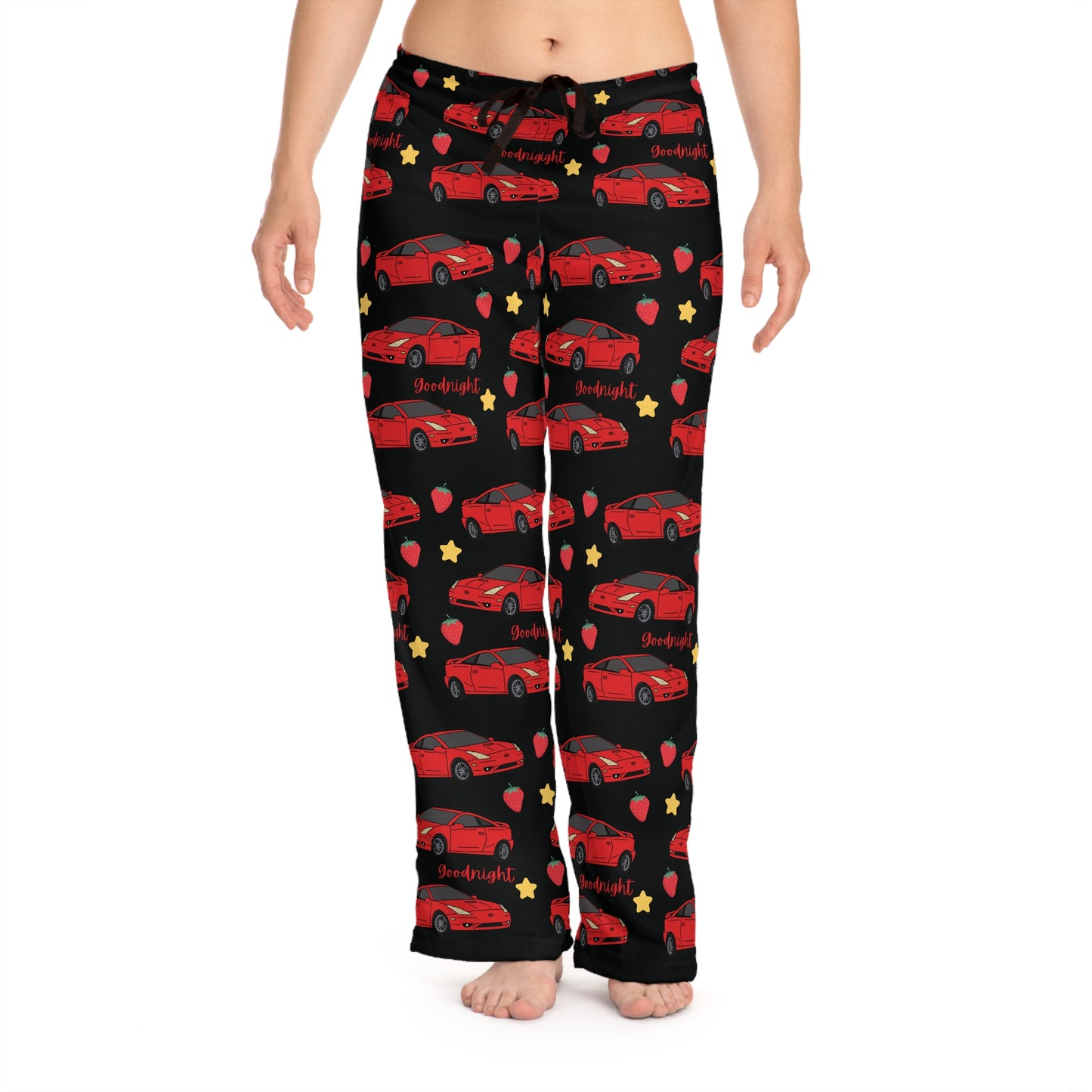Goodnight Red Toyota Celica Pj Strawberry Stars Printed Pants BabeDriven Women's Pajama Pants