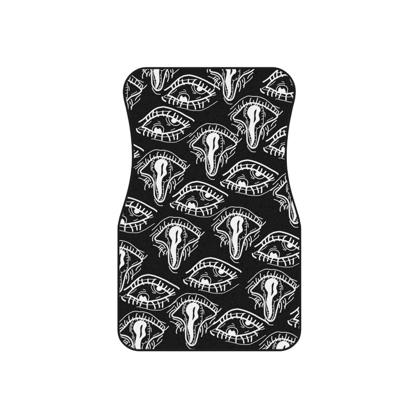 Droopy Eyes Car Floor Mats Set of 4 BabeDriven Black And White Trippy Eyes Vehicle Carpet Accessories