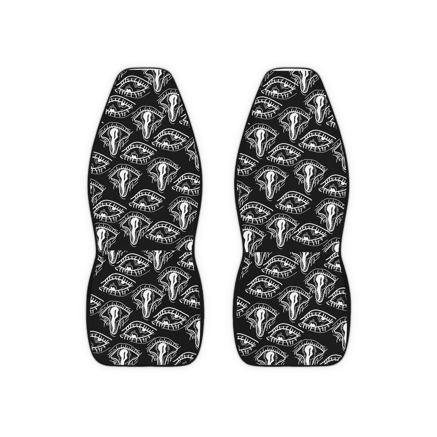 Droopy Eyes Car Seat Covers BabeDriven Trippy Black Polyester Vehicle Interior Accessories