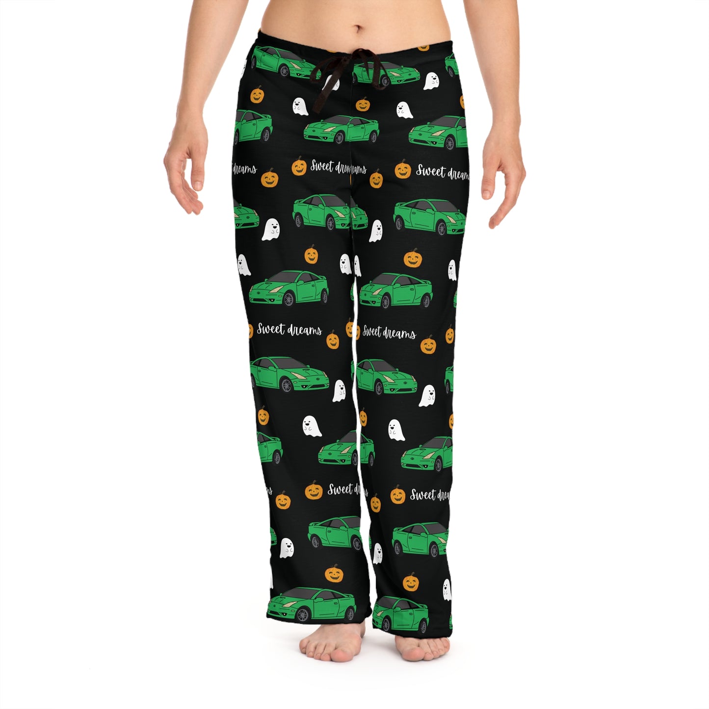 Sweet Dreams Green Toyota Celica Spooky Pj Ghosts Pumpkins Printed Pants BabeDriven Women's Pajama Pants