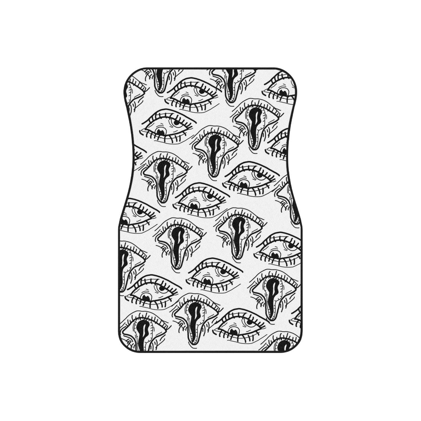 Droopy Eyes Car Mats Set of 4 BabeDriven Trippy White Floor Mats Vehicle Accessories