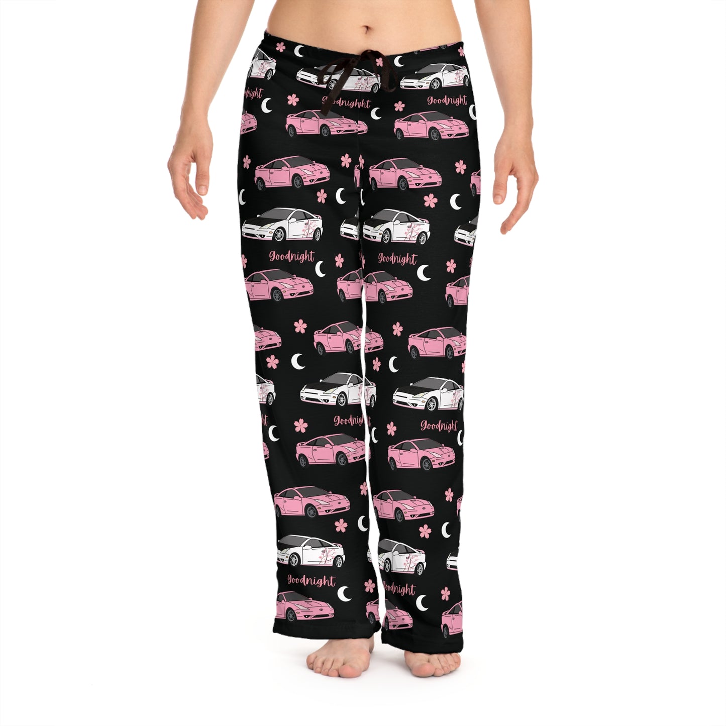 Goodnight Pink Toyota Celica Pj Sakura Moon Printed Pants BabeDriven Women's Pajama Pants