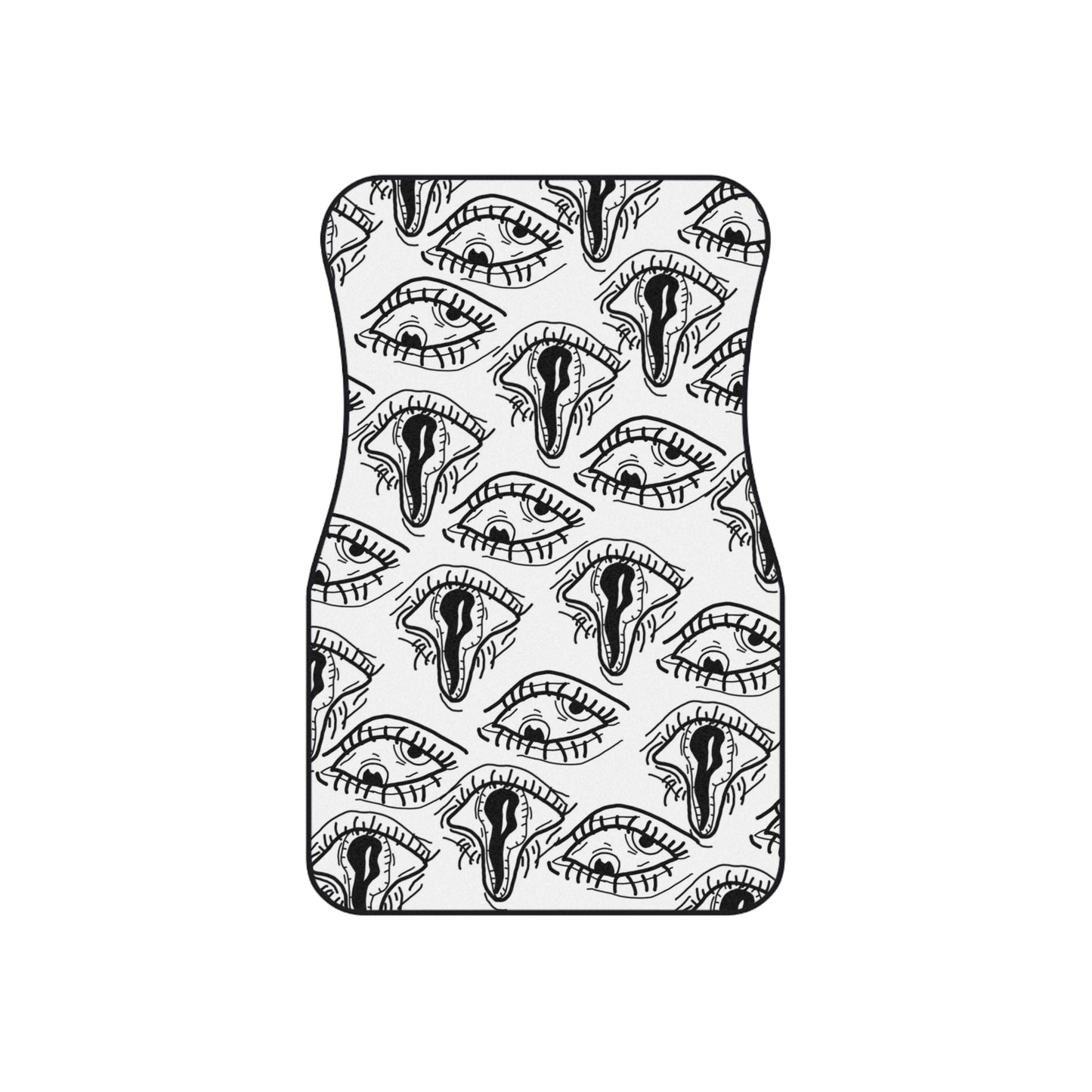 Droopy Eyes Car Mats Set of 4 BabeDriven Trippy White Floor Mats Vehicle Accessories