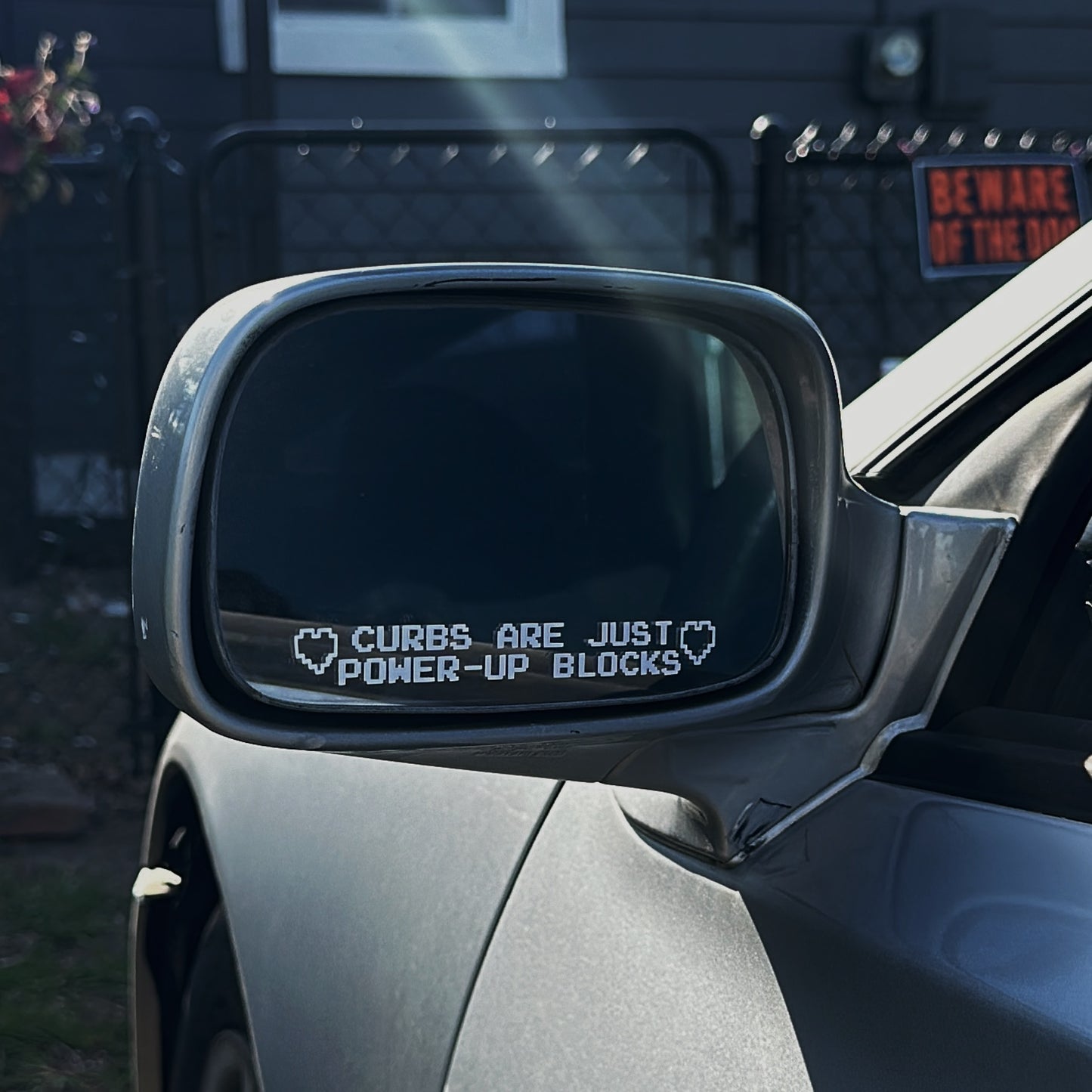 Curbs Are Just Power-Up Blocks Side Mirror Sticker Set of 2