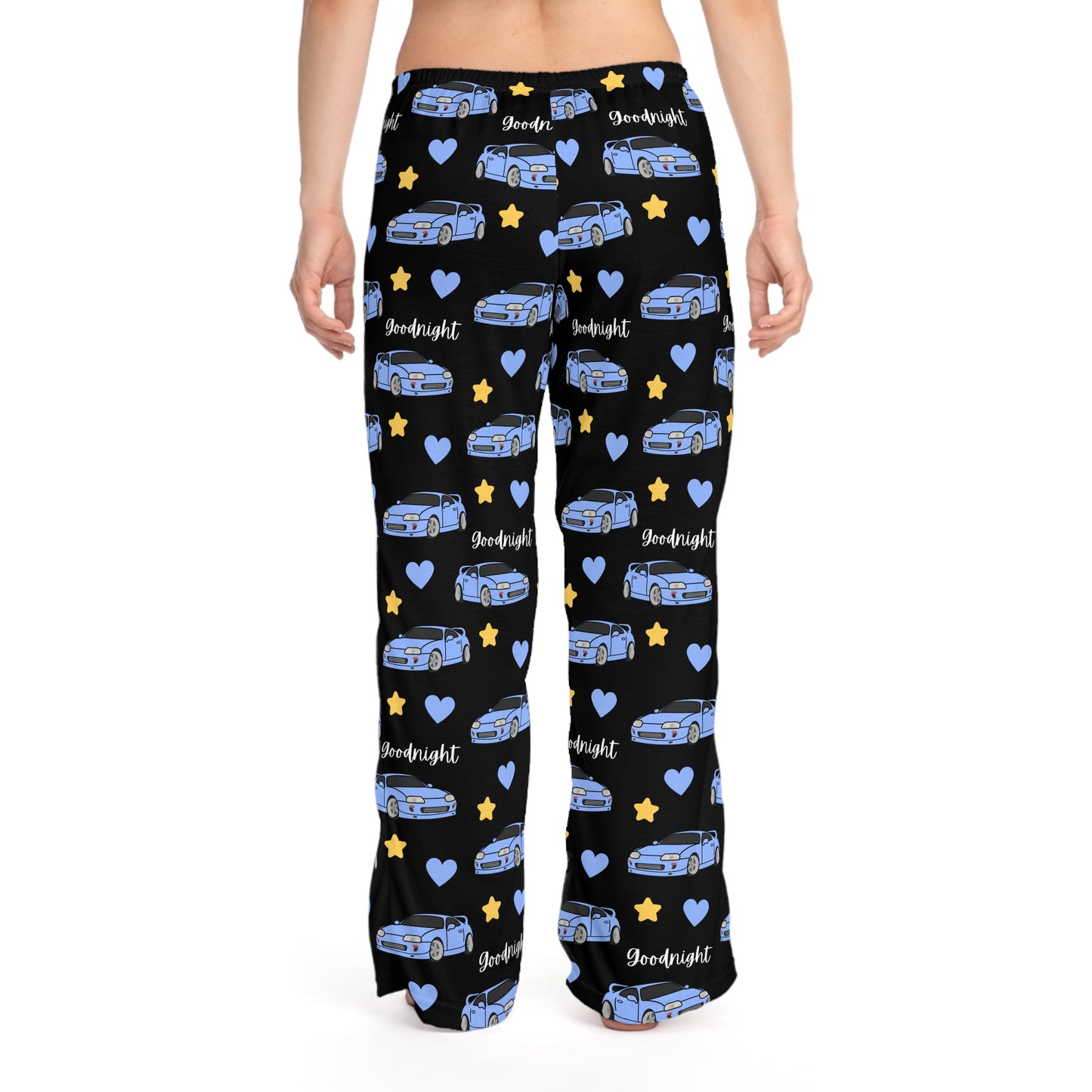 Mk4 Goodnight Lilac Toyota Supra Pj Stars Hearts Car Printed Pants BabeDriven Women's Pajama Pants