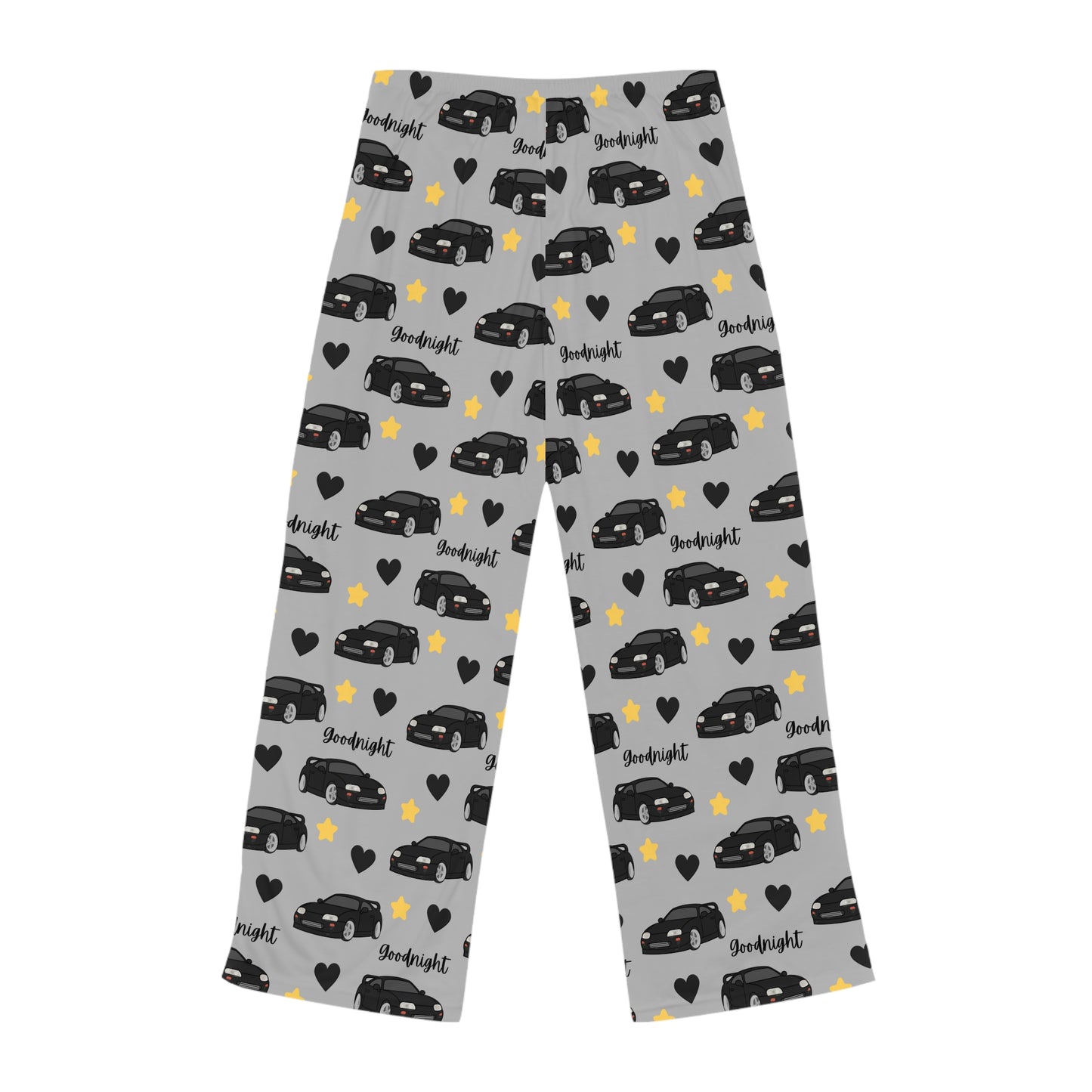 Mk4 Goodnight Black Toyota Supra Pj Stars Hearts Car Printed Grey Pants BabeDriven Women's Pajama Pants