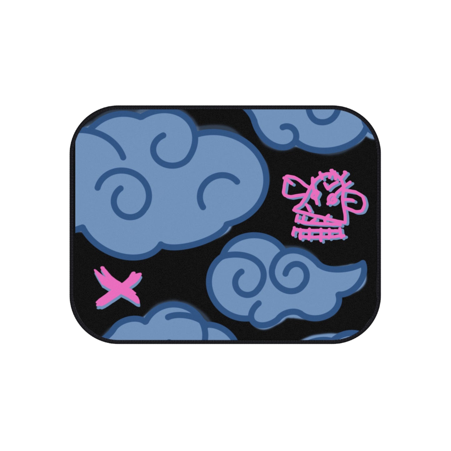 Anime Clouds Car Floor Mats Set of 4 Blue And Pink Graffiti Vehicle Carpet BabeDriven