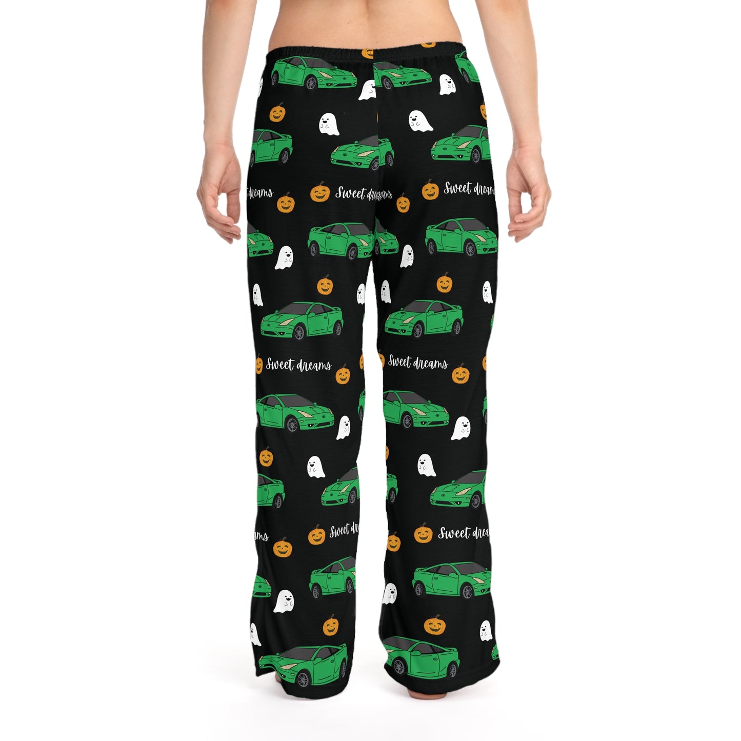 Sweet Dreams Green Toyota Celica Spooky Pj Ghosts Pumpkins Printed Pants BabeDriven Women's Pajama Pants