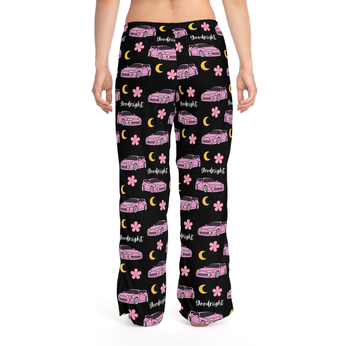 Mk4 Goodnight Pink Toyota Supra Pj Sakura Moon Car Printed Pants BabeDriven Women's Pajama Pants