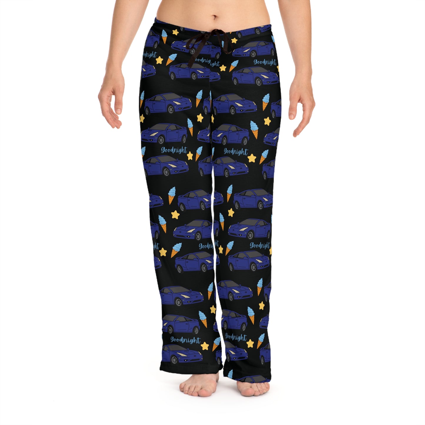 Goodnight Blue Toyota Celica Pj Ice-cream Stars Printed Pants BabeDriven Women's Pajama Pants