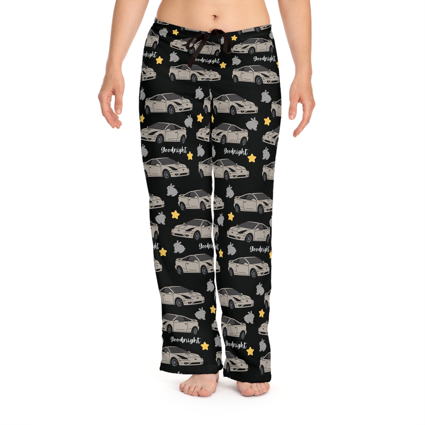 Goodnight Silver Toyota Celica Pj Bunny Stars Printed Pants BabeDriven Women's Pajama Pants