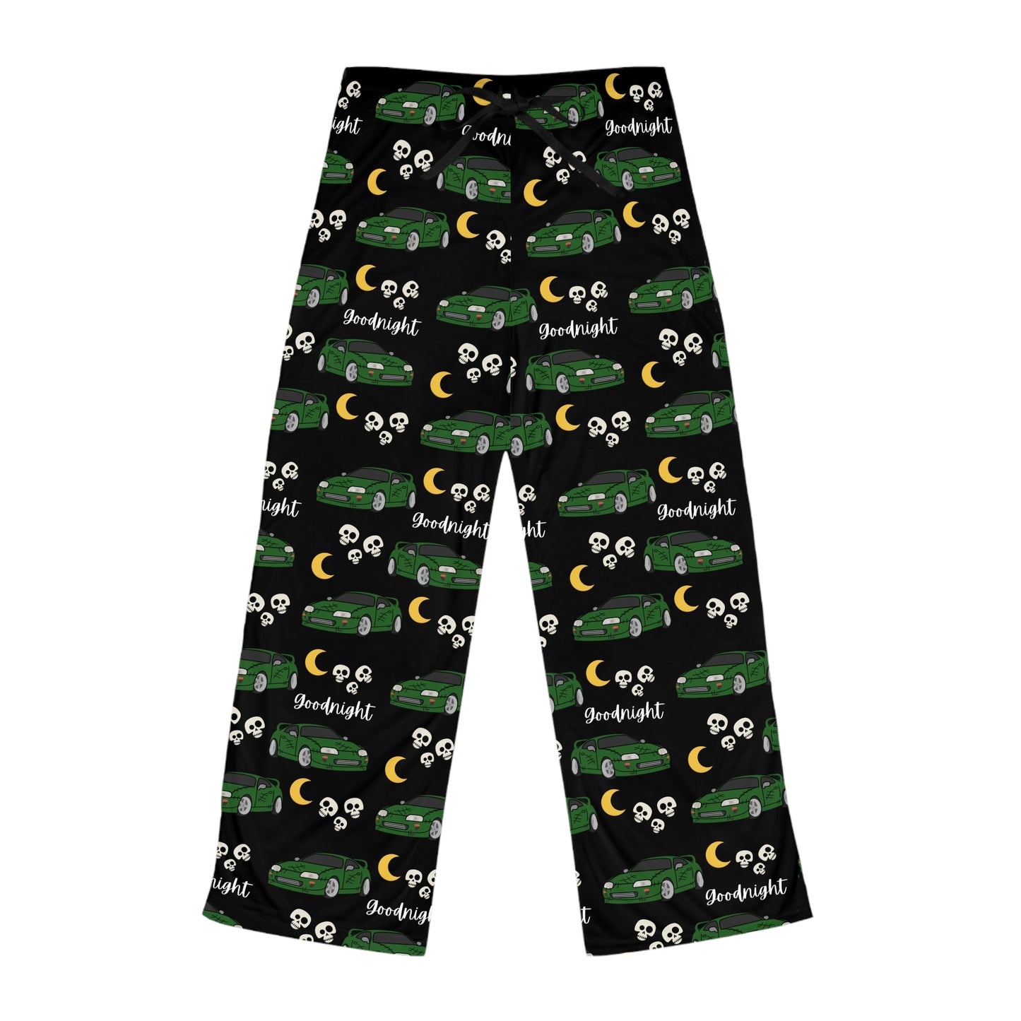 Goodnight Green Toyota Supra Mk4 Pj Skull Moon Printed Pants BabeDriven Women's Pajama Pants
