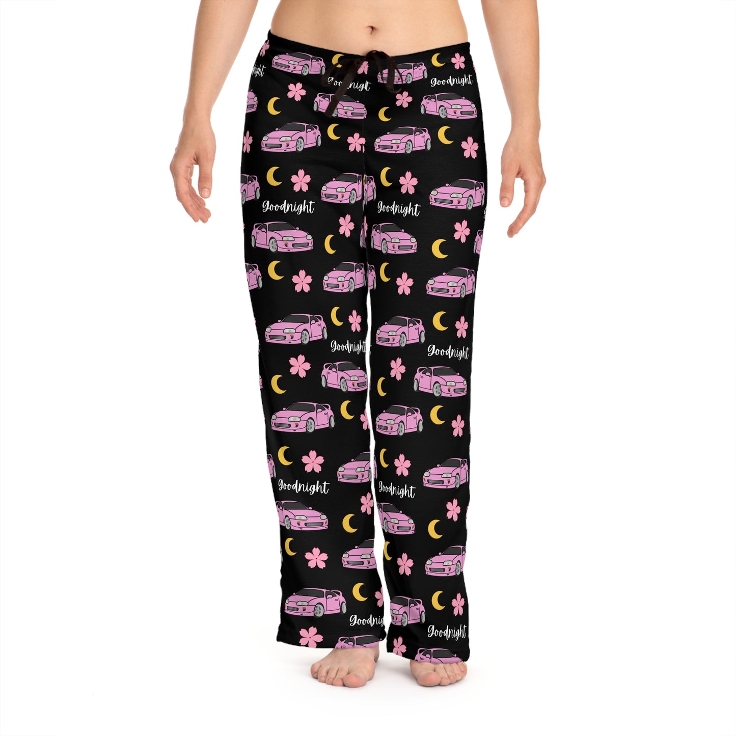Mk4 Goodnight Pink Toyota Supra Pj Sakura Moon Car Printed Pants BabeDriven Women's Pajama Pants