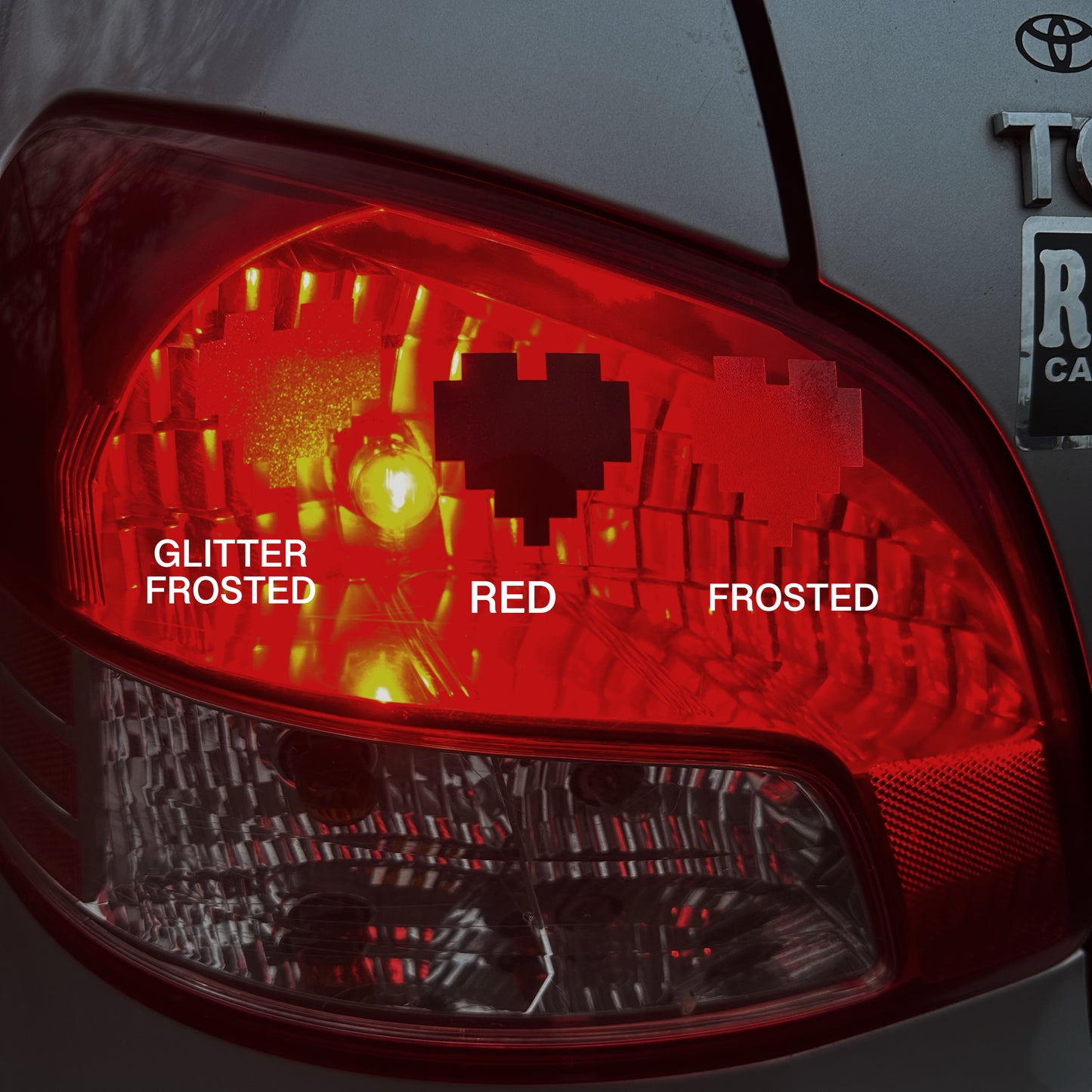 18 Pixel Hearts Headlight Taillight Decals