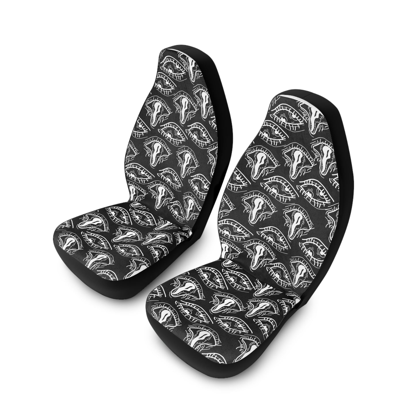Droopy Eyes Car Seat Covers BabeDriven Trippy Black Polyester Vehicle Interior Accessories