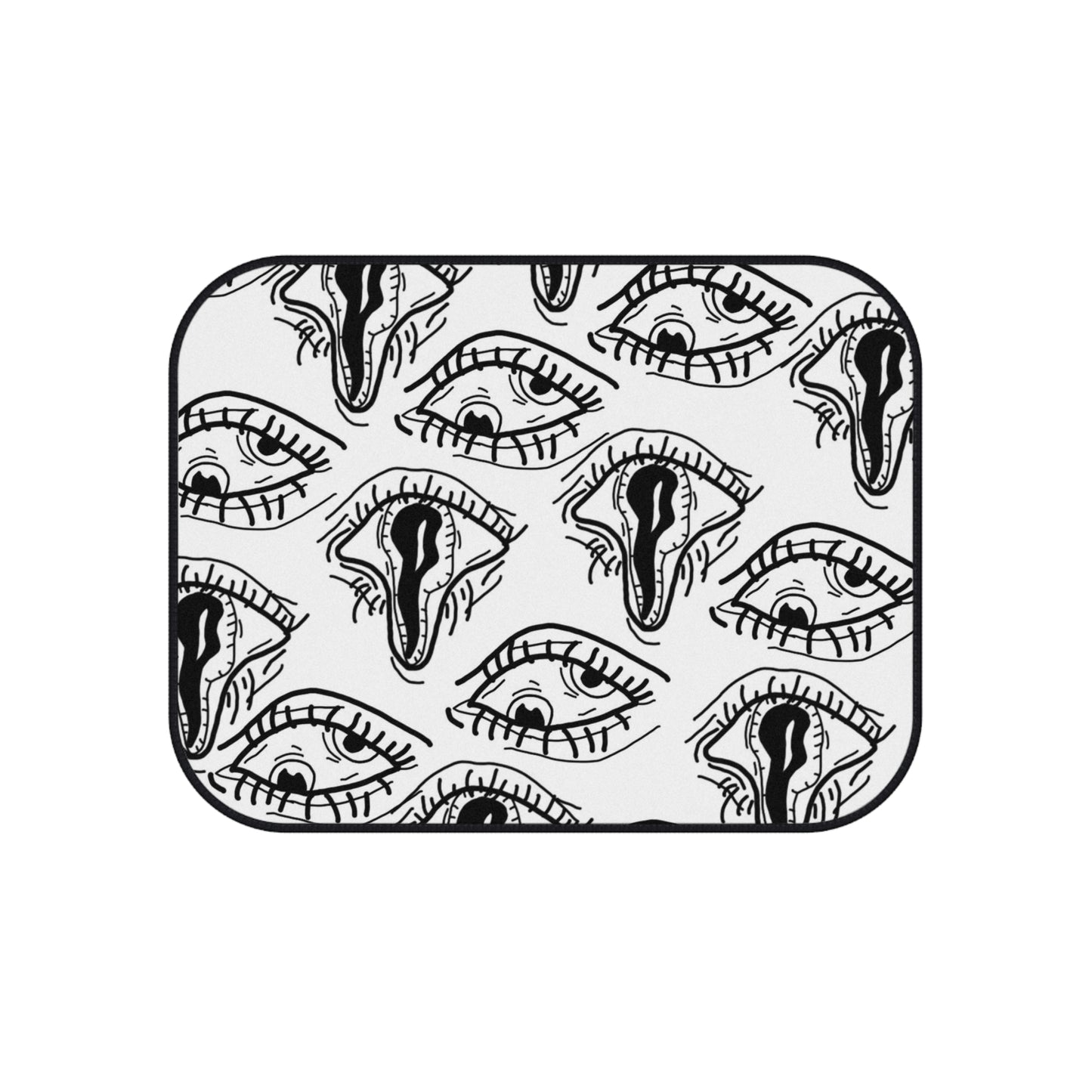 Droopy Eyes Car Mats Set of 4 BabeDriven Trippy White Floor Mats Vehicle Accessories