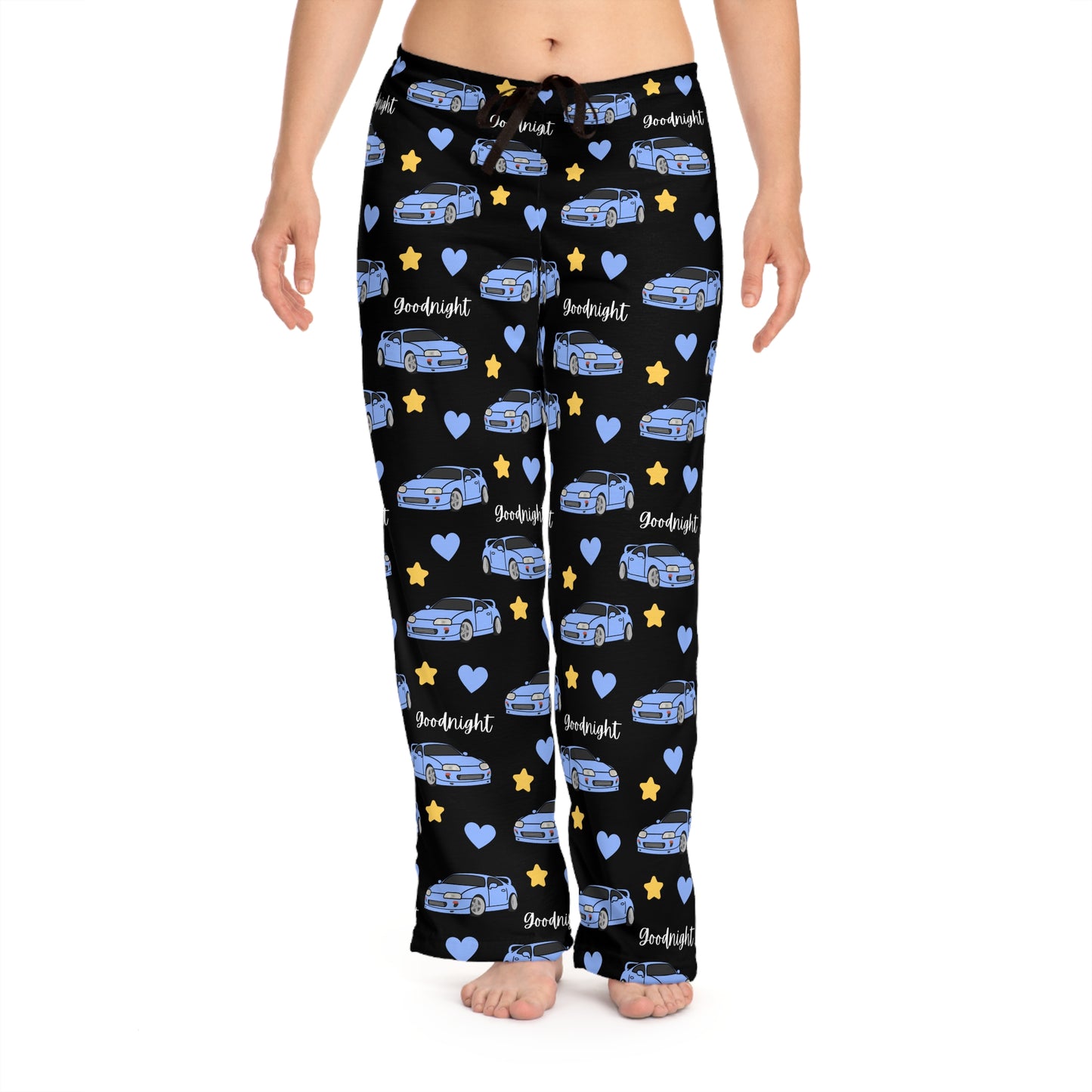 Mk4 Goodnight Lilac Toyota Supra Pj Stars Hearts Car Printed Pants BabeDriven Women's Pajama Pants