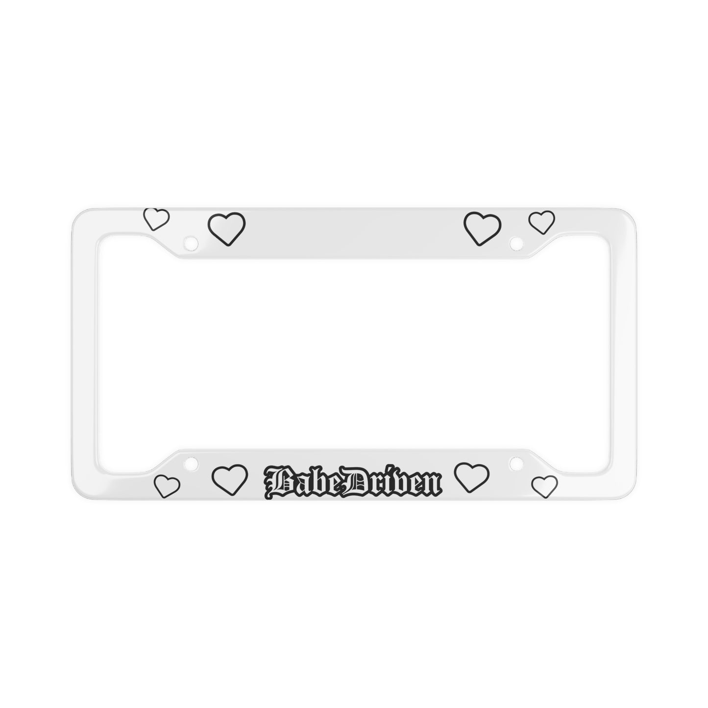 BabeDriven License Plate Frame Cover White and Black