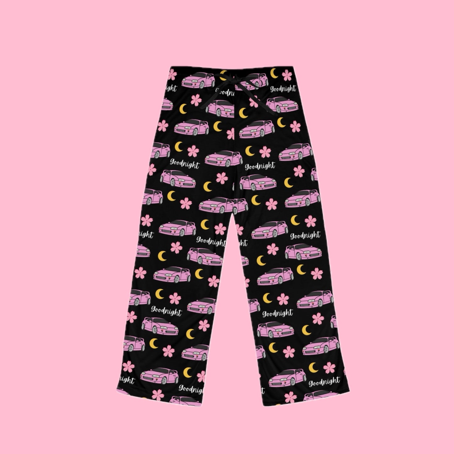 Mk4 Goodnight Pink Toyota Supra Pj Sakura Moon Car Printed Pants BabeDriven Women's Pajama Pants