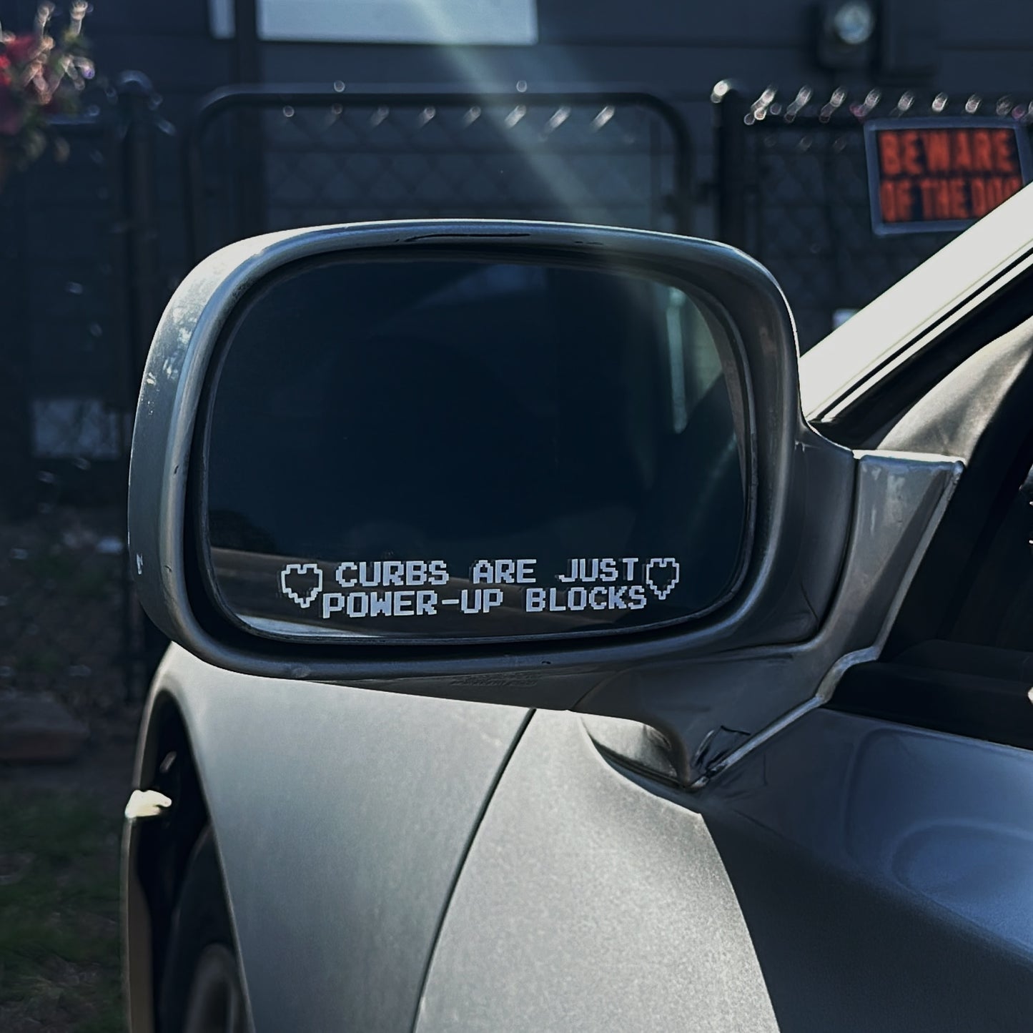 Curbs Are Just Power-Up Blocks Side Mirror Sticker Set of 2