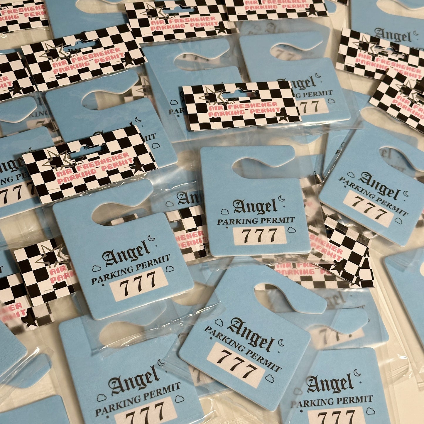 Angel 777 Parking Permit Air Freshener - Blue New Car Scent