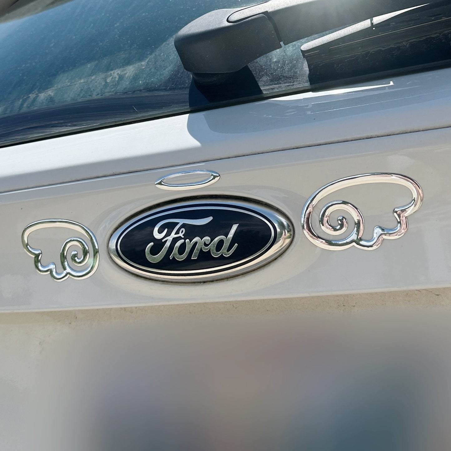 Chrome Angel Emblem Sticker