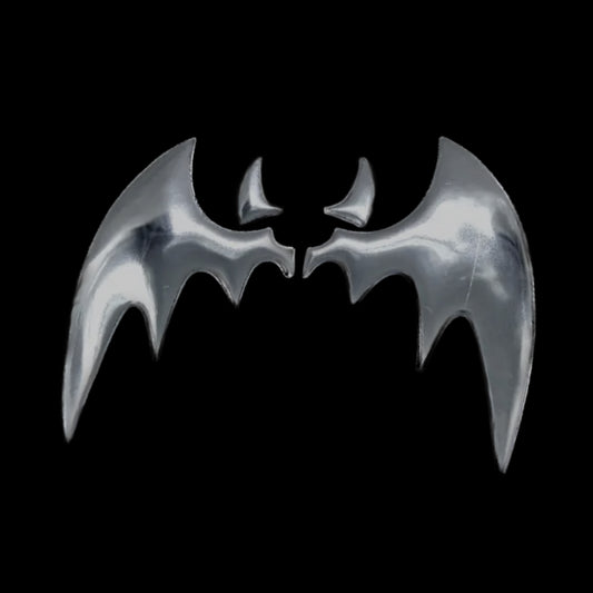 Chrome Bat & Horns Emblem Sticker