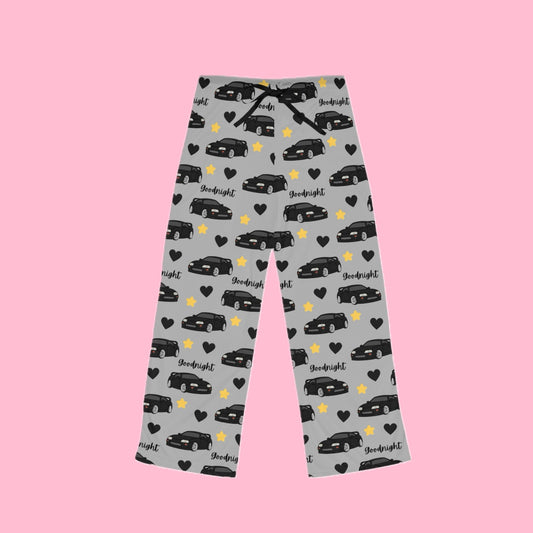 Mk4 Goodnight Black Toyota Supra Pj Stars Hearts Car Printed Grey Pants BabeDriven Women's Pajama Pants