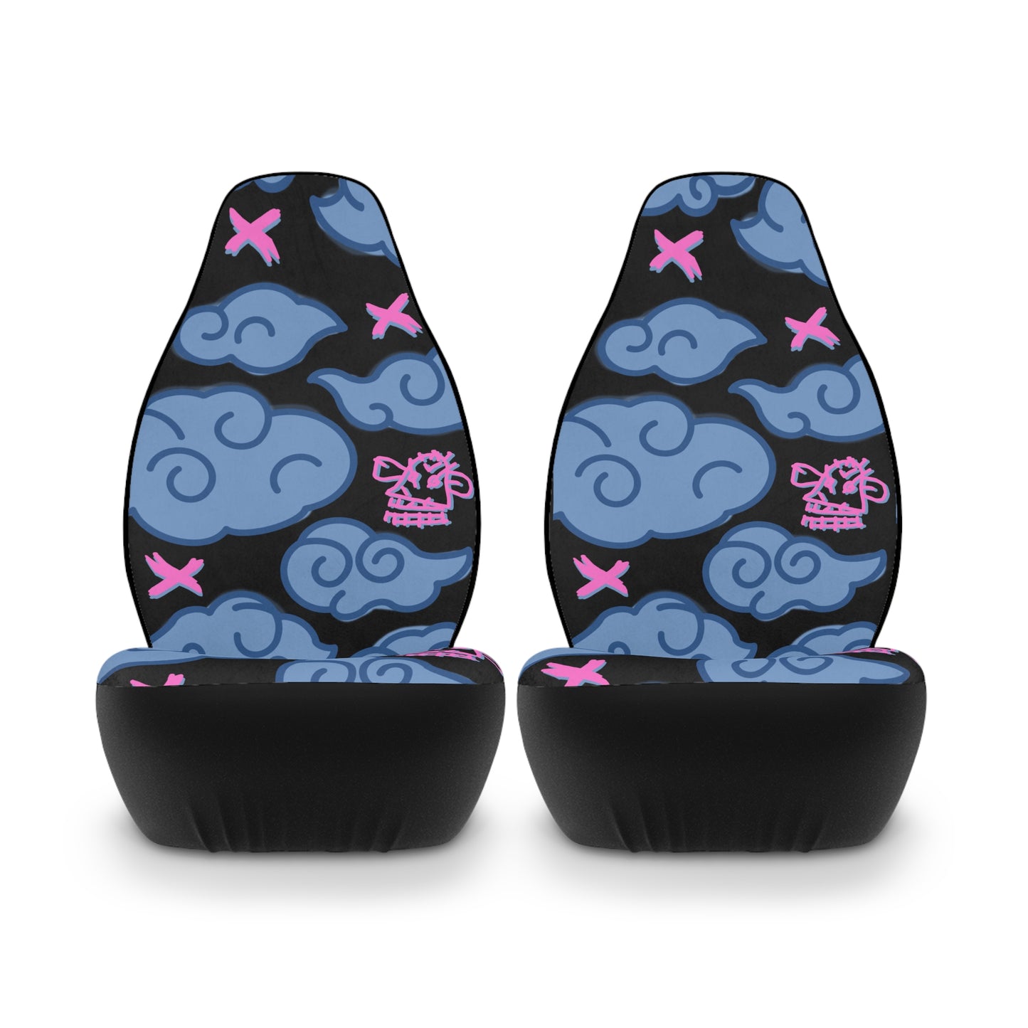 Anime Cryptic Clouds Car Seat Covers Blue And Pink Graffiti Polyester Vehicle Interior Accessories BabeDriven