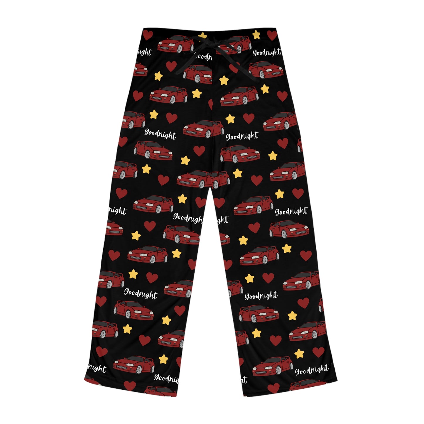 Mk4 Goodnight Red Toyota Supra Pj Stars Hearts Car Printed Pants BabeDriven Women's Pajama Pants