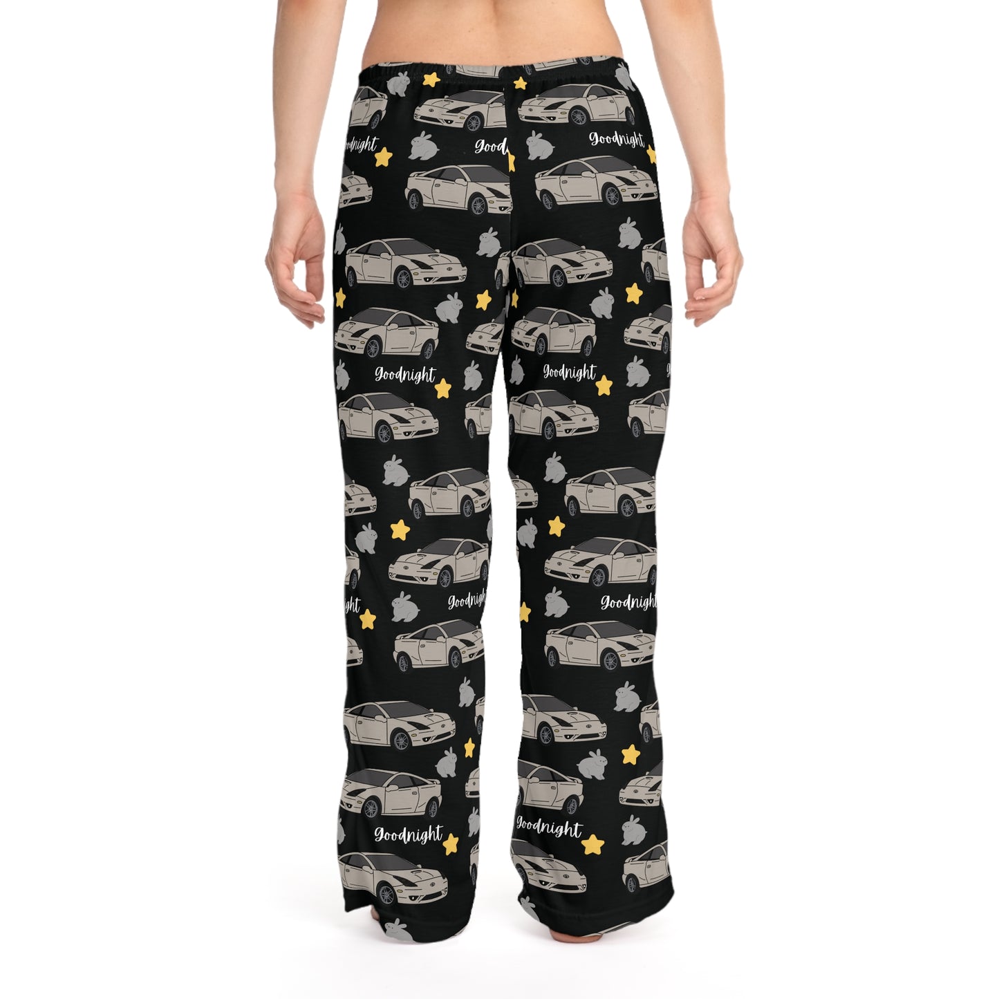 Goodnight Silver Toyota Celica Pj Bunny Stars Printed Pants BabeDriven Women's Pajama Pants