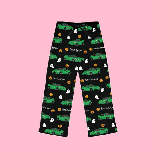 Sweet Dreams Green Toyota Celica Spooky Pj Ghosts Pumpkins Printed Pants BabeDriven Women's Pajama Pants