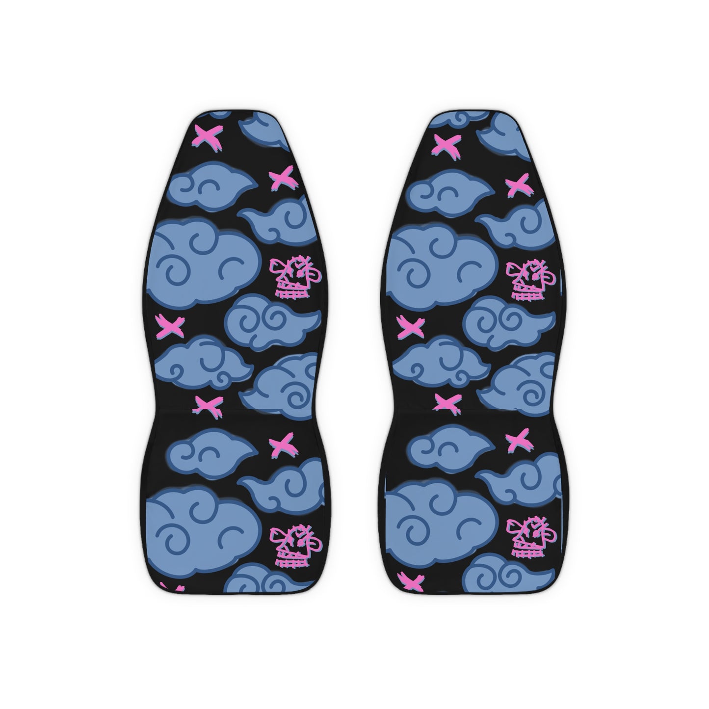 Anime Cryptic Clouds Car Seat Covers Blue And Pink Graffiti Polyester Vehicle Interior Accessories BabeDriven