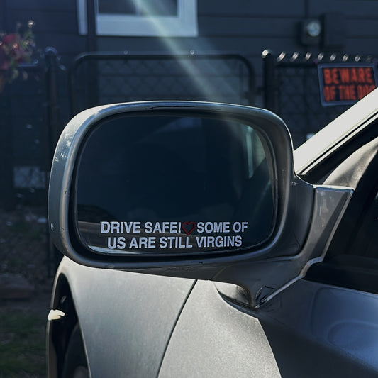 Drive Safe Some Of Us Are Still Virgins Side Mirror Sticker Set of 2