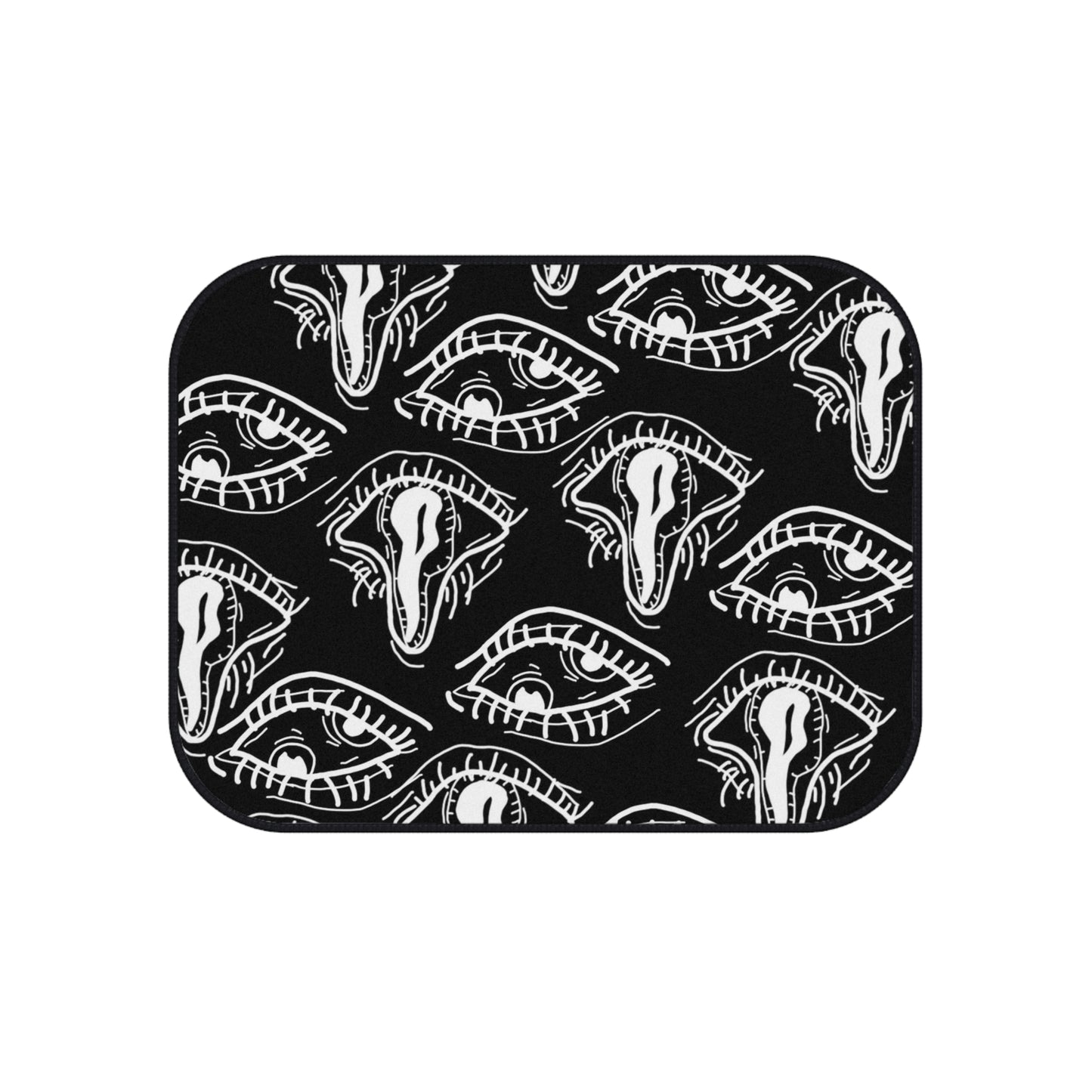Droopy Eyes Car Floor Mats Set of 4 BabeDriven Black And White Trippy Eyes Vehicle Carpet Accessories