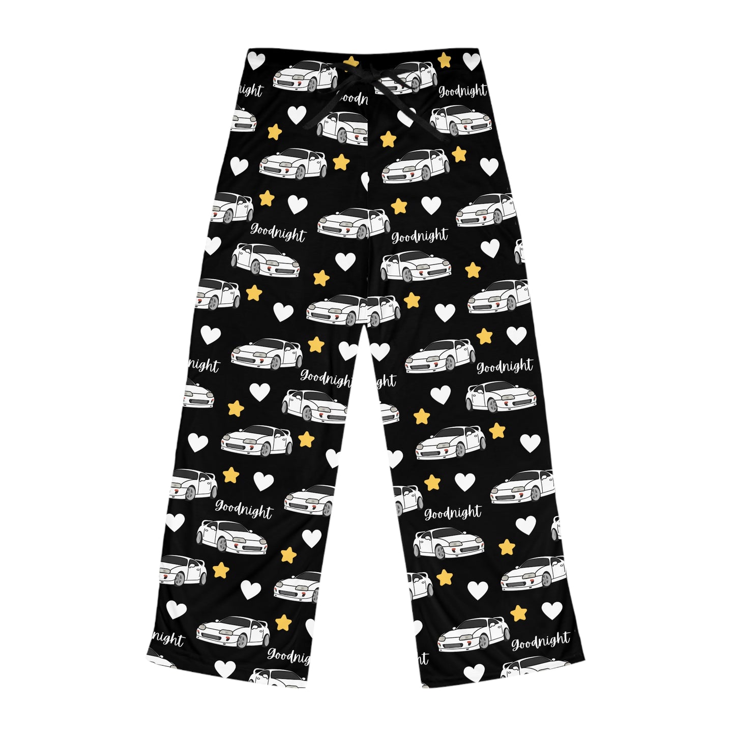Mk4 Goodnight White Toyota Supra Pj Stars Hearts Car Printed Pants BabeDriven Women's Pajama Pants