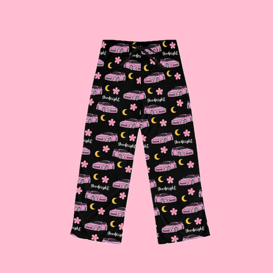 Mk4 Goodnight Pink Toyota Supra Pj Sakura Moon Car Printed Pants BabeDriven Women's Pajama Pants