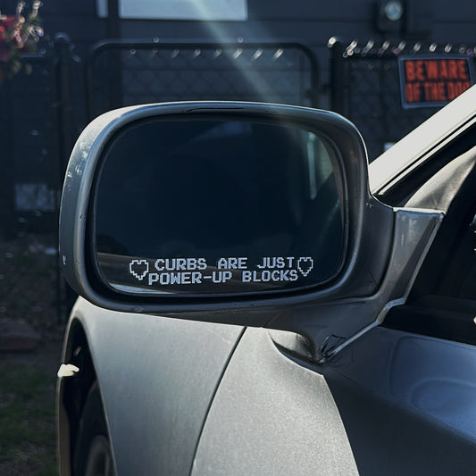 Curbs Are Just Power-Up Blocks Side Mirror Sticker Set of 2