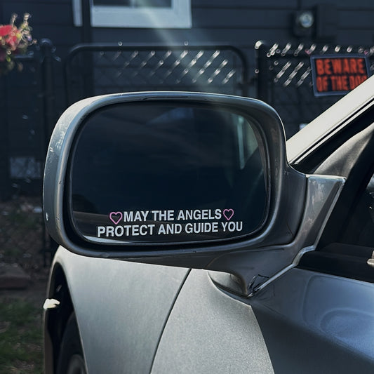 May The Angels Protect And Guide You Side Mirror Sticker Set of 2