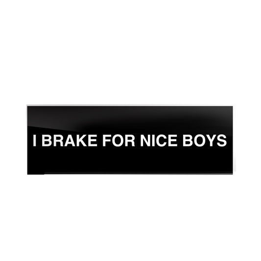 I Brake For Nice Boys Bumper Sticker