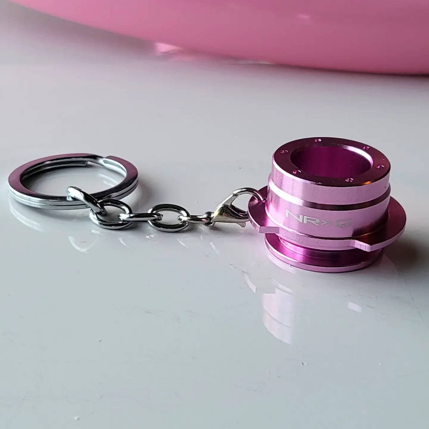 Pink Metallic Quick Release Keychain
